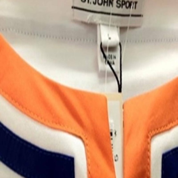 NEW St. John Petite Blouse Tunic White Cotton Top 2 4 - Picture 3 of 5